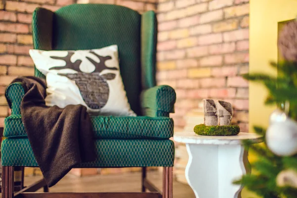 Fireplace Chair Pillow Stock Photo C Youlovesky 90154034