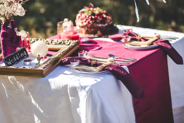 Украшение, стул, вилка, свеча, свадьба — стоковое фото