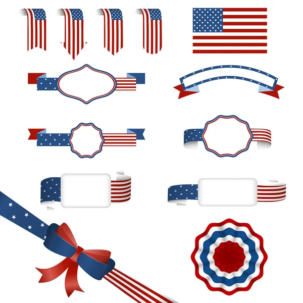 Conjunto de bandeiras americanas —  Vetores de Stock