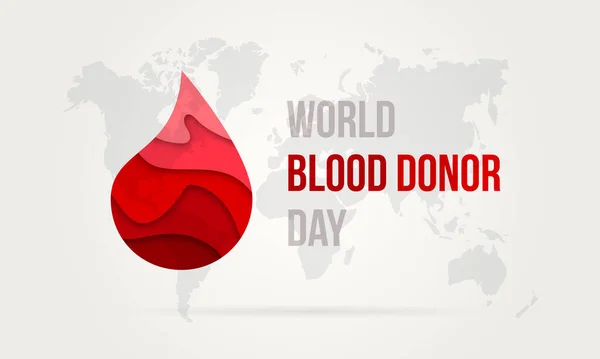 Día Mundial Del Donante Sangre Diseño Fondo Vectorial Aislado — Vector de stock