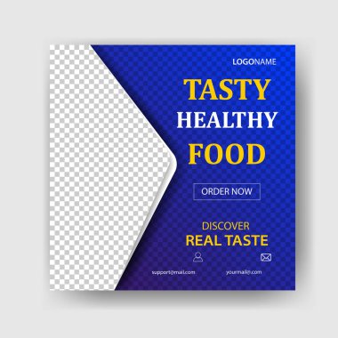 Sağlıklı Gıda Reklam Posteri Tasarım Şablonu Serbest Vektörü