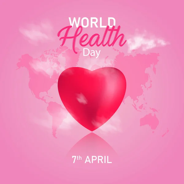 world health day heart background Free Vector