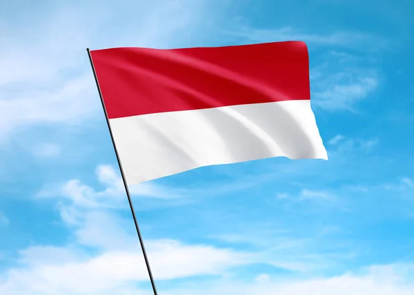 Bendera Indonesia Berkibar Tinggi Pada Hari Kemerdekaan Indonesia Koleksi Bendera — Stok Foto