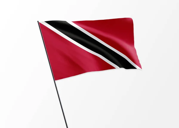 Bandeira Trinidad Tobago Voando Alto Fundo Isolado Dia Independência Trinidad — Fotografia de Stock