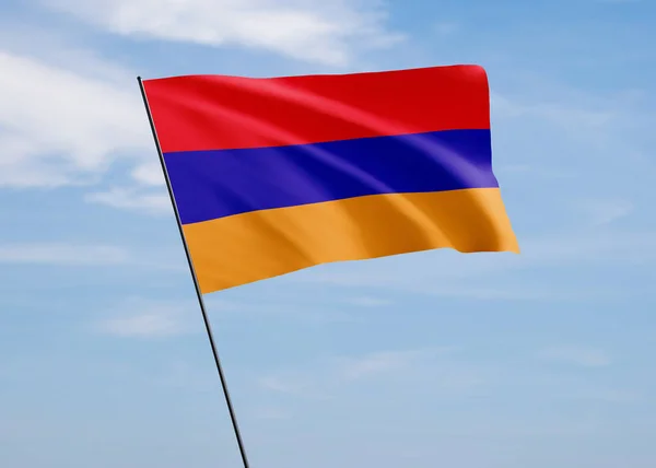 Armenia Bandera Que Ondea Alto Cielo Día Independencia Armenia Colección — Foto de Stock