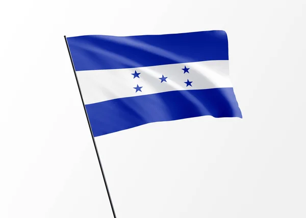 Honduras bayrağı, izole edilmiş arka planda dalgalanıyor Honduras Bağımsızlık Günü Ulusal Bayrak Koleksiyonu