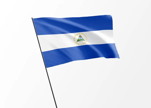 Nicaragua Vlag Hoog Geïsoleerde Achtergrond Nicaragua Onafhankelijkheidsdag Wereld Nationale Vlag — Stockfoto