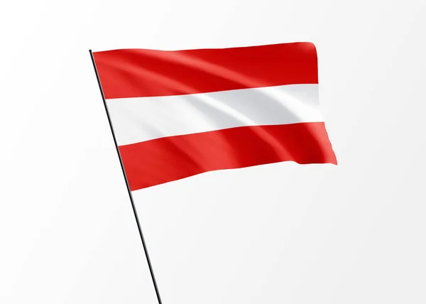 Österrike Flagga Högt Den Isolerade Bakgrunden Österrike Självständighetsdagen Illustration Världen — Stockfoto