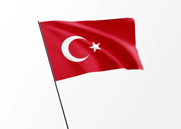Türkiye Nin Izole Arka Planda Dalgalanan Bayrağı Türkiye Nin Bağımsızlık — Stok fotoğraf