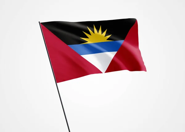 Antigua Barbuda Sventolano Alto Sullo Sfondo Isolato Novembre Antigua Barbuda — Foto Stock