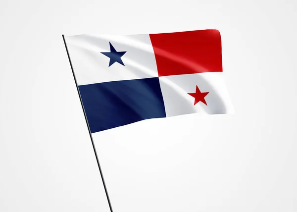 Panama Vlag Die Hoog Geïsoleerde Achtergrond Wappert November Onafhankelijkheidsdag Panama — Stockfoto