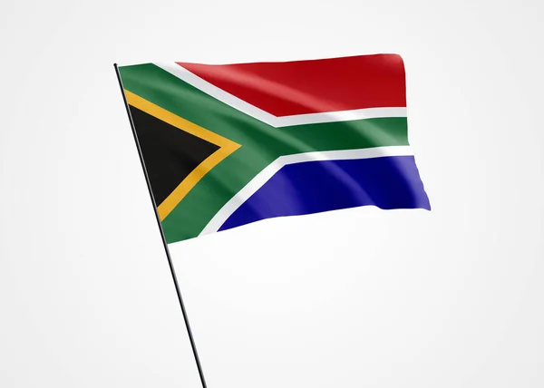 South Africa Flag Flying High Isolated Background December South Africa — Stock Photo, Image