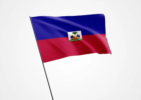 Haïti Vlag Die Hoog Geïsoleerde Achtergrond Wappert Januari Onafhankelijkheidsdag Haïti — Stockfoto