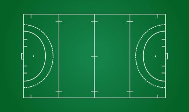 Green field hockey grass hockey field line template vector stadium clipart