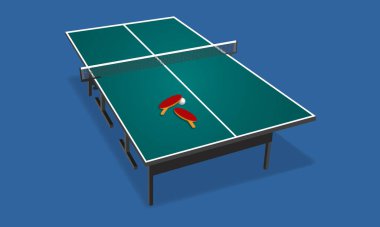 Masa tenisi takımı vektör tasarımı izole edilmiş arkaplan