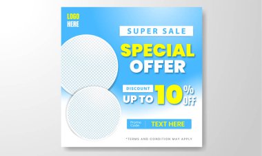 Dijital Pazarlama Şirketi. Süper Satış Sosyal Medya Sancak Posta Şablonu