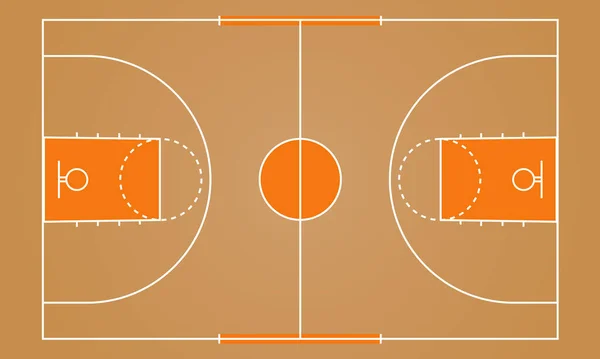 Basketballplatz Boden Mit Holz Farbe Hintergrund Design — Stockvektor