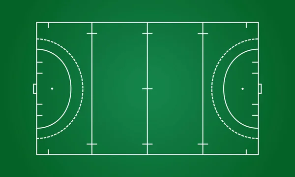 Campo Verde Hóquei Grama Hóquei Campo Linha Modelo Vetor Estádio — Vetor de Stock