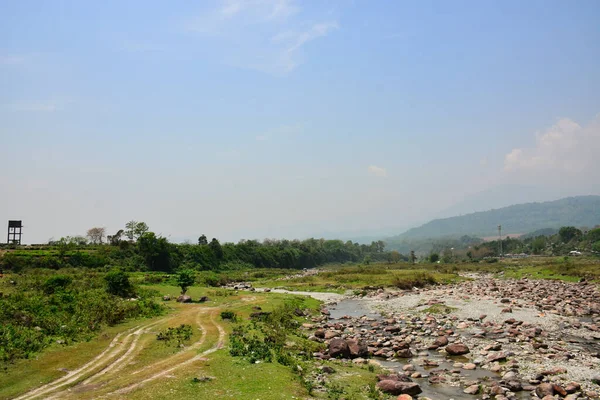 Sopé Rivuleto Com Pedregulhos Cumes Kalimpong Índia — Fotografia de Stock