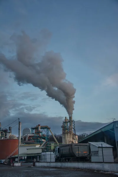 Plant for the production of chipboard of a furniture factory