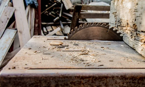 Carpenter's Hands Cutting Wood With Tablesaw