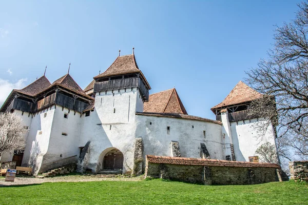 Viscri Roemenië April 2021 Viscri Versterkte Kerk Transsylvanië Regio Van — Stockfoto