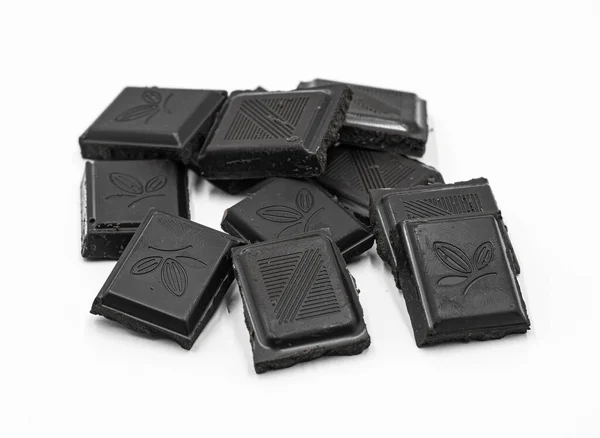 Weltschokoladentag Stücke Schokolade Auf Weißem Hintergrund — Stockfoto