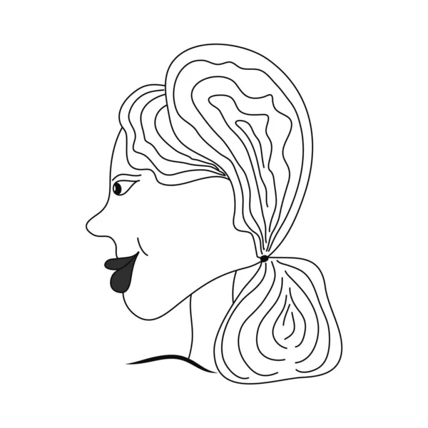Genç kız karikatürü. Beyaz arkaplan ile izole edilmiş vektör çizimi. Logo, simgeler, dekor.
