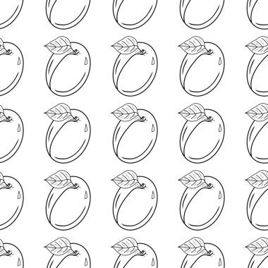 Siyah çizgili kayısı deseni. Dekorlar, süsler, duvar kağıtları, hediyeler, damaske, kağıt, kapaklar, şablonlar, kutlamalar, yaz tatilleri, doğal meyve temaları. İzole vektör sanatı.