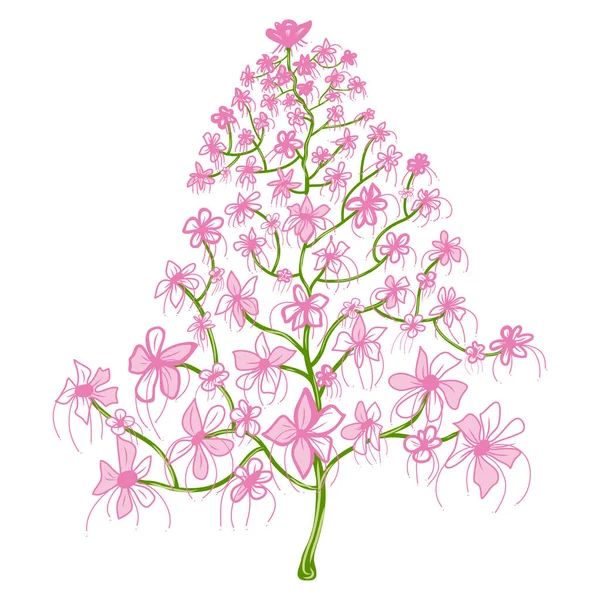 栗子花图标 富有创意的例证 多彩的草图装饰理念 夏季和春季假期 花卉自然主题 孤立载体艺术 — 图库矢量图片
