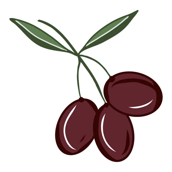 Purple olives on branch icon. Illustrations. Colorful sketch. Idea for decors, logo, patterns, papers, covers, gifts, summer and autumn holidays, floral natural themes. Isolated vector art.