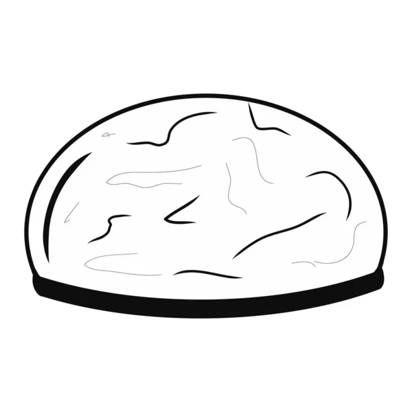 Mushmellow Cookie Icon Creative Illustration Black Liner Sketch Idea Decors — Stock Vector