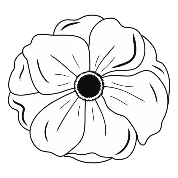 Poppy Flower Icon Creative Illustration Black Sketch Idea Decors Logo — Stock Vector