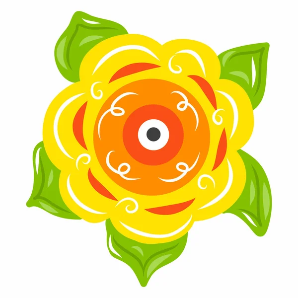 Flower Icon Creative Illustration Colorful Sketch Idea Decors Logo Patterns — Stock Vector