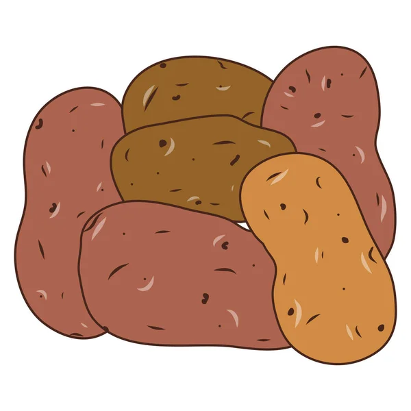 Potatoes Icon Creative Illustration Colorful Sketch Idea Decors Logo Patterns — Stock Vector