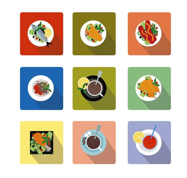 Із задоволенням. Дизайн харчових іконок (плоский ) — стоковий вектор