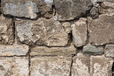 Crimea. Antik duvar duvar parçası Cenevizliler korunması Sudak kalede takviyeli.