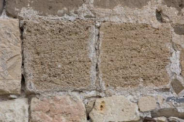 Crimea. Antik duvar duvar parçası Cenevizliler korunması Sudak kalede takviyeli.