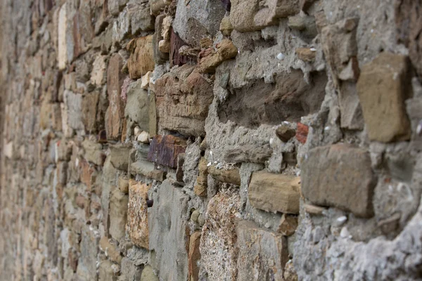 Crimeea. Un fragment din zidurile antice de zidărie a întărit protecția cetății genoveze din Sudak — Fotografie, imagine de stoc