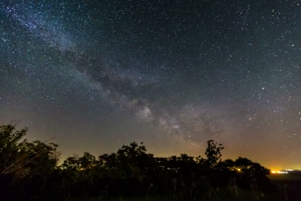 Milchstraße und Meteoriten. — Stockvideo