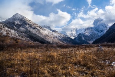 Dağlarda ilk frost.