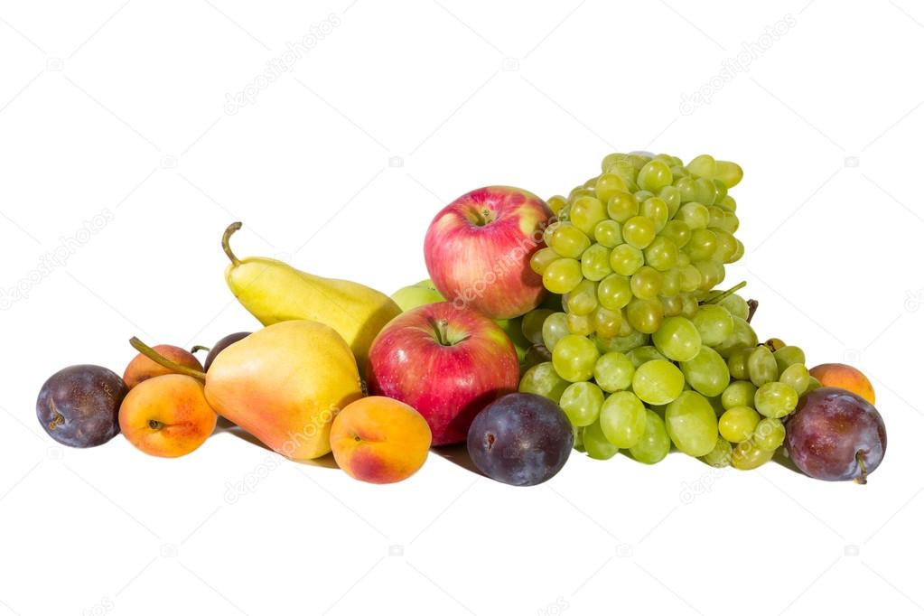 Composition of fruits isolated on a white background.