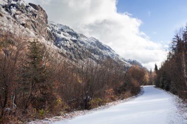 Dağlarda ilk frost.