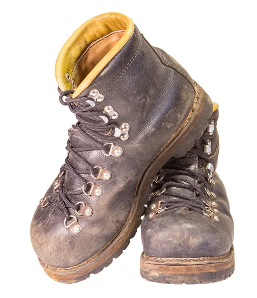 Antigua producción de botas negras de trekking de la URSS . — Foto de Stock
