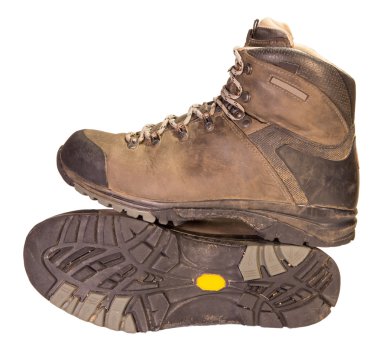 Eski izleme kahverengi deri çizmeler.