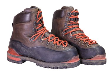 Eski izleme kahverengi deri çizmeler.