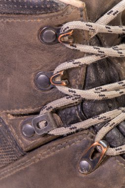 Ayakkabı kanca ve döngü için kayış trekking ayrıntı.