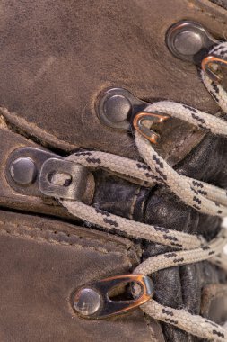 Ayakkabı kanca ve döngü için kayış trekking ayrıntı.
