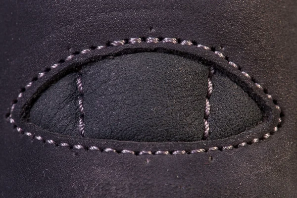 Läderinbundna element skor förstärkt söm. — Stockfoto