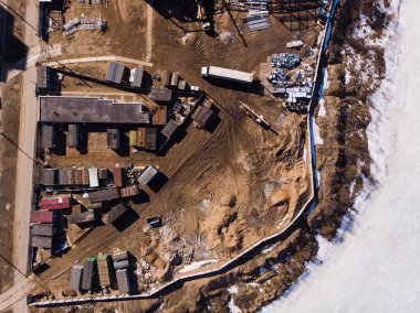 İnşaat araçları, karavanlar. Kabinler, üst manzara..